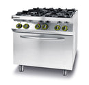 Hendi 4-burner gas stove with oven GN 1/1