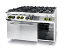 Hendi Kitchen Line 6-burner gas stove with GN 1/1 oven