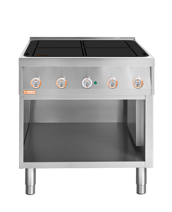 Locher Induktionsherd, 4 Kochstellen á 5 kW
Flächeninduktion