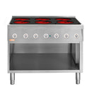 Locher Elektroherd, 6 Kochstellen á 3 kW, 
Strahlheizkörper mit elektronischer Topferkennung