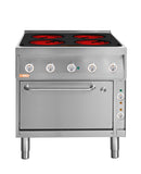 Locher ﻿Elektroherd, 4 Kochstellen á 3 kW, 
Strahlheizkörper und Bratofen GN 1 1/2 mit Ober-/Unterhitze