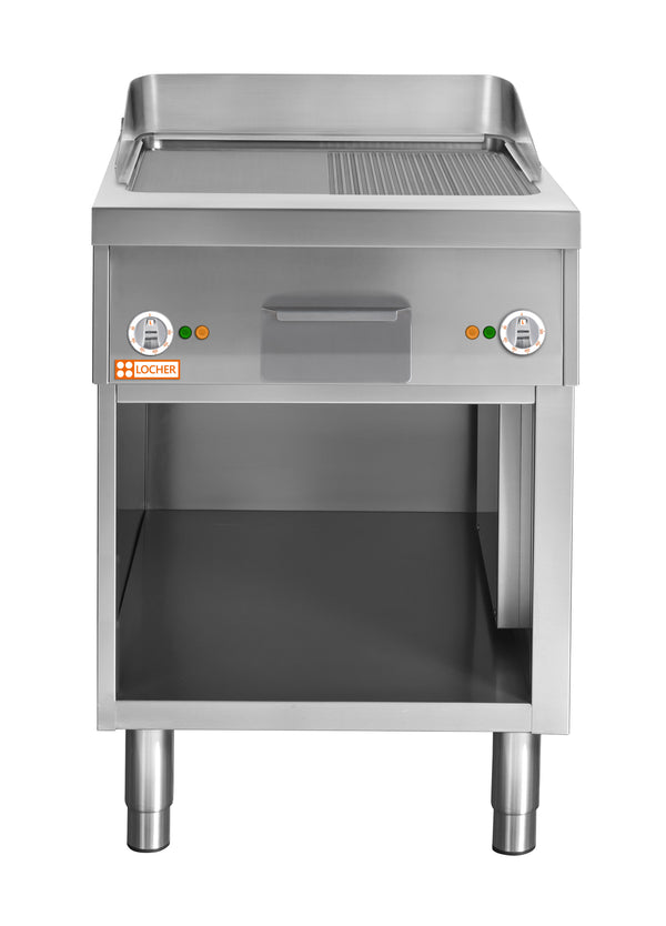 Locher Elektro-Bratplatte 600
Bratfläche Stahl, 1/2 gerillt