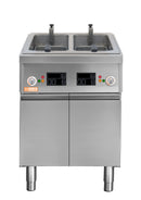 Locher Elektro-Fritteuse, 2 Becken mit 
Korbhebeautomatik 2 x 13 Liter