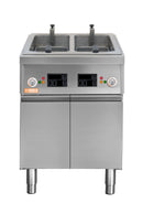 Locher Elektro-Fritteuse, 2 Becken mit 
Korbhebeautomatik 2 x 13 Liter