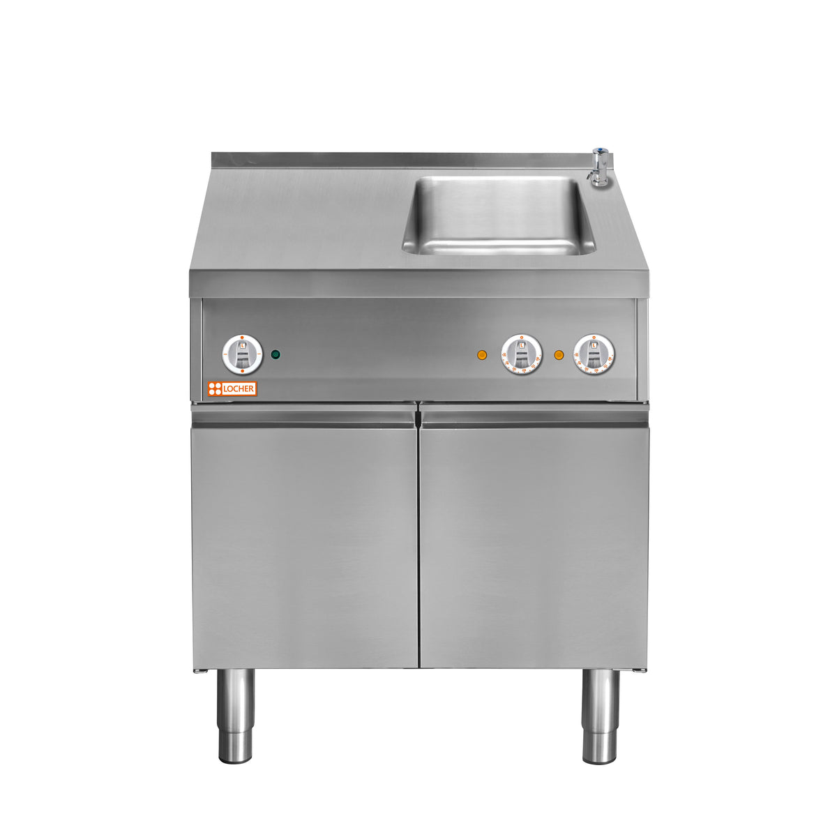 Locher Elektro-Wasserbad GN 1/1 rechts  
mit Teller-Wärmeschrank und Festanschluss