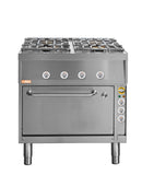 Locher ﻿Gasherd, 4 Kochstellen
und Elektro-Brat- und Backofen GN 1 1/2 mit Umluft