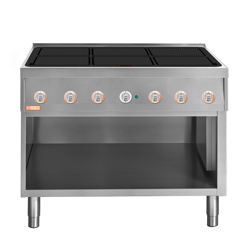 Locher ﻿Induktionsherd, 6 Kochstellen á 7 kW
Flächeninduktion
