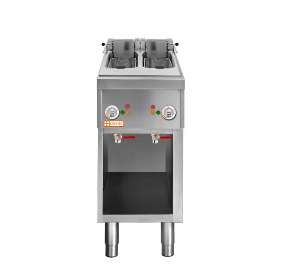 Locher Elektro-Fritteuse mit 2 Becken, 2 x 7,5 Liter