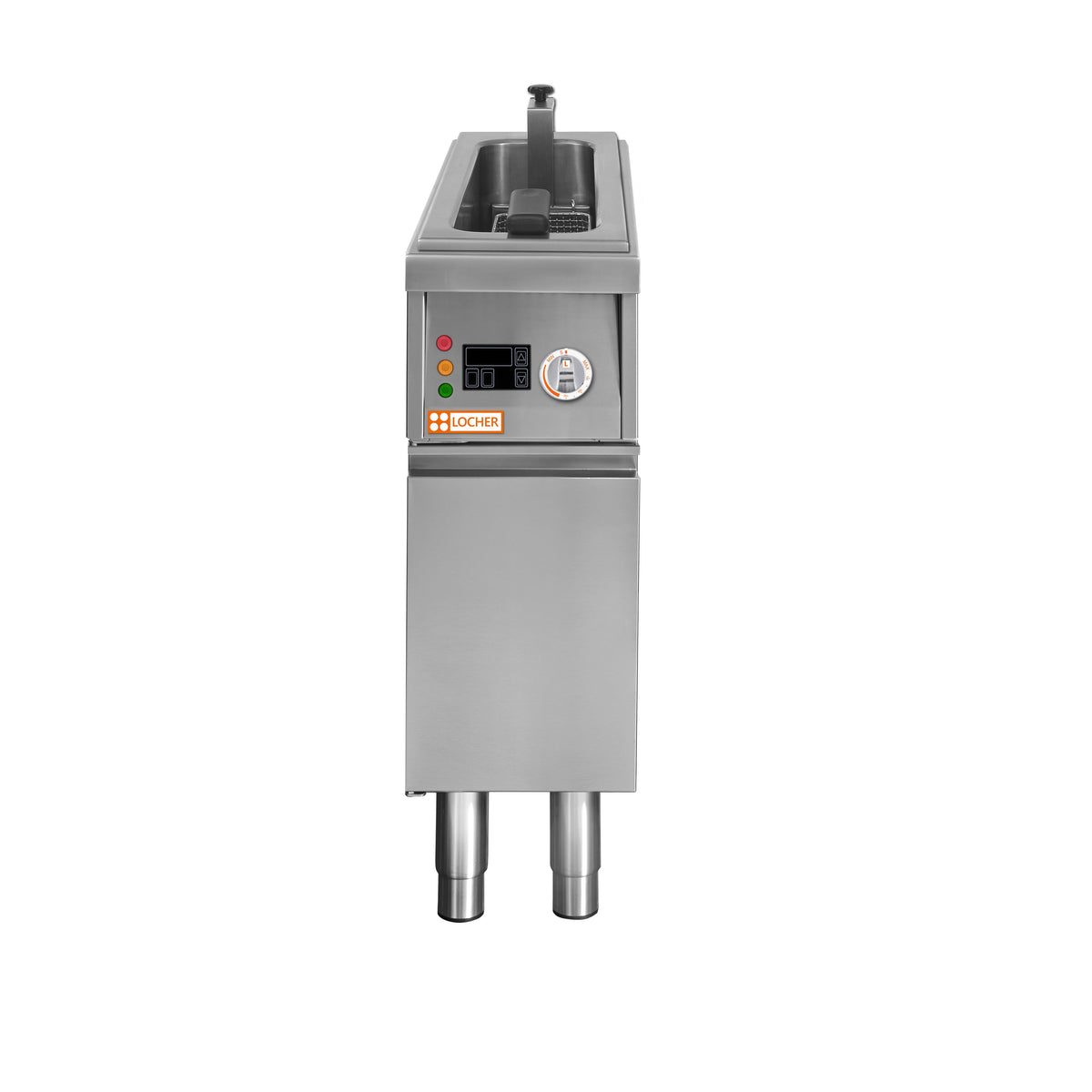Locher Elektro-Fritteuse, 1 Becken mit 
Korbhebeautomatik 1 x 13 Liter