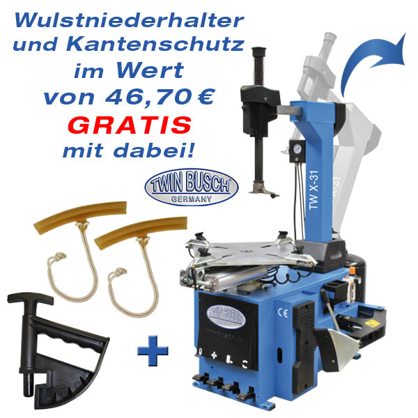 Twinbusch SEMI-AUTOMATIC tire mounting machine - with pneumatically tiltable mounting arm