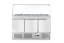 Hendi refrigerated counter, three doors with glass display 380L