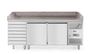 Hendi pizza table, two doors with 7 drawers 280L