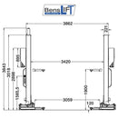 Benslift 2-Säulen-Hebebühne 8.0 T