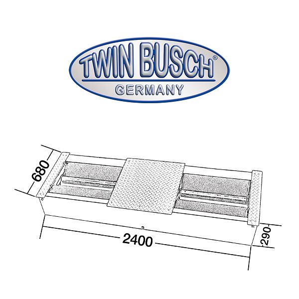 Twinbusch Rollen-Bremsenprüfstand mit Anzeigeschrank Digital-Display