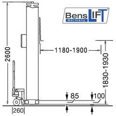 Benslift 1 Säulen Hebebühne 2.5 t Ultraflach - Mobil - Portabel - BL 1.25 – Vorschau 6