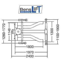 Benslift 1 Säulen Hebebühne 2.5 t Ultraflach - Mobil - Portabel - BL 1.25 – Vorschau 7