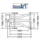 Benslift 1 Säulen Hebebühne 2.5 t Ultraflach - Mobil - Portabel - BL 1.25