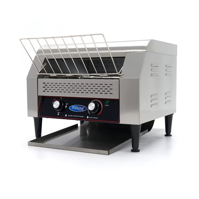 MAXIMA Gastro Toaster - Förderer - 450 Scheiben/H - Einstellbare Geschwindigkeit - inkl. Krümelschale