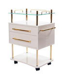 Soleni Beistelltisch Luxury 2 weiß Gold Edition 999er Feingold