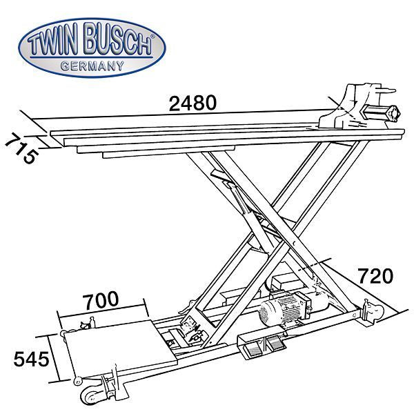 Twinbusch Motorradhebebühne - 500 kg