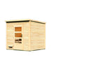 Karibu Mini Gartensauna "Saunahaus Pepe 3" 5 Personen Natur ohne Ofen