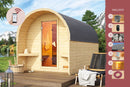 Karibu "Fasshaus 3 Aktionsset / 4 Personen 9 kW Bio-Kombi Ofen + HUUM WIFI Steuergerät Sparset"