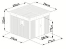 StarLine Metall Gerätehaus Modell Style 7,56 m² Spar-Set-1 Alu Grau