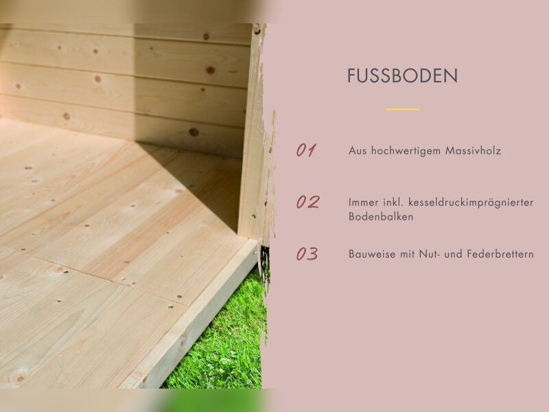 Karibu Saunahaus Angkor 3, 38 mm naturbelassen -inkl. 9 kW Bioofen ext. Steuerung-