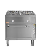 Locher ﻿Gasherd, 4 Kochstellen
und Elektro-Brat- und Backofen GN 1 1/2 mit Umluft