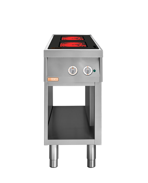 Locher Elektroherd, 2 Kochstellen á 4 kW, 
Strahlheizkörper mit ﻿elektronischer Topferkennung