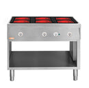 Locher ﻿Elektroherd, 6 Kochstellen á 4 kW, 
Strahlheizkörper mit elektronischer Topferkennung