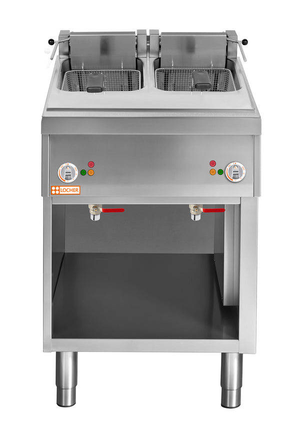 Locher Elektro-Fritteuse mit 2 Becken, 2 x 10 Liter