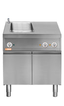 Locher Elektro-Wasserbad GN 1/1 links 
mit Teller-Wärmeschrank durchgehend