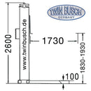 Twinbusch 1 Säulen Hebebühne 2.5 t - Feststehend