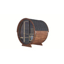 Fjordholz Fass-Sauna Modell Leo mit Vollglasfront