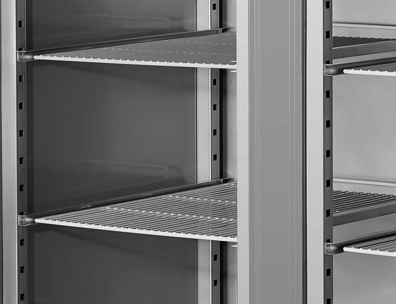 Bergman Ecoline 1400 Gastro Edelstahl-Tiefkühlschrank 2-Türig Gn 2/1 -1300 L