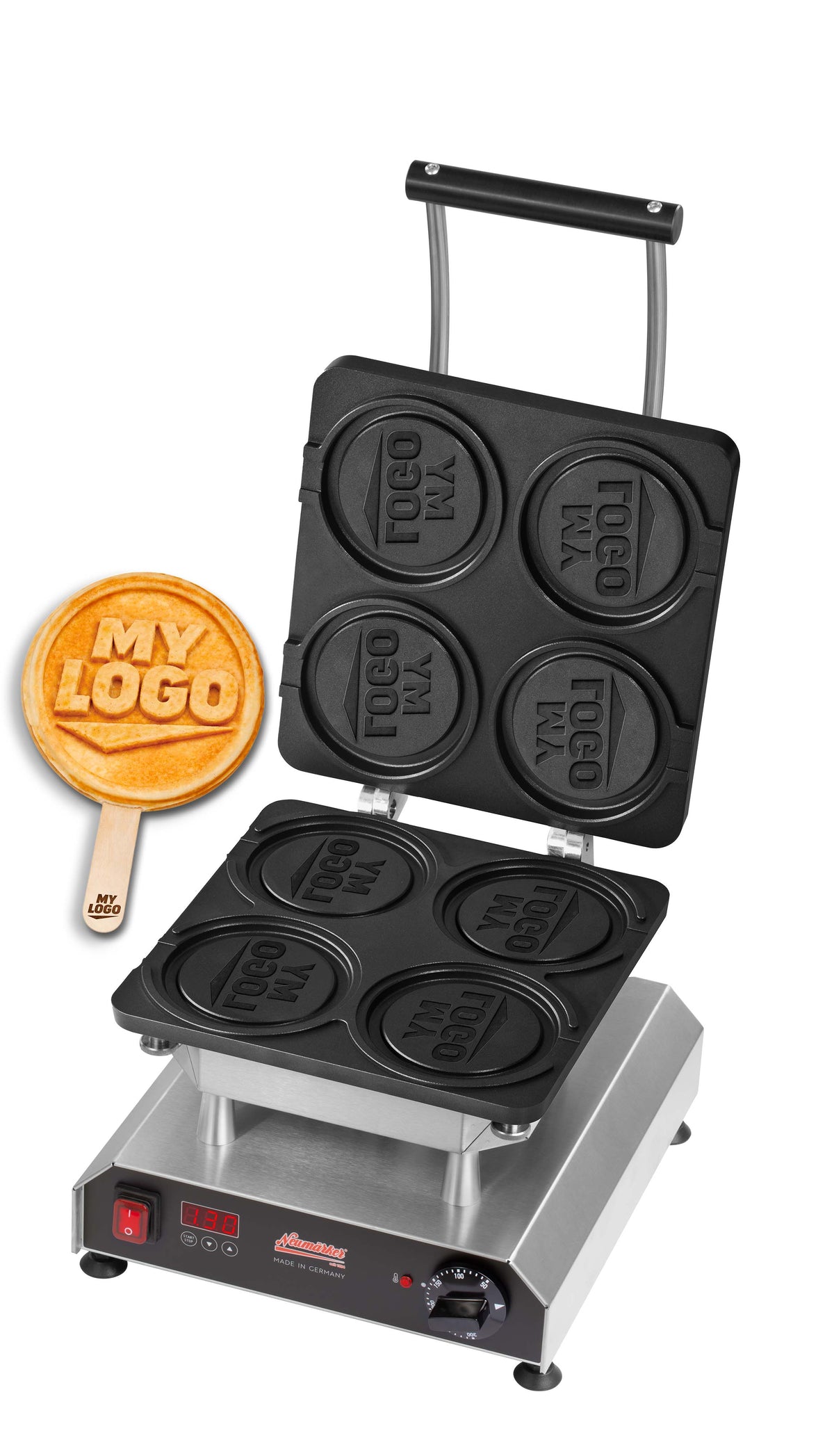 Neumärker MyLogo Waffel 2go | Wechselplatten für Thermocook® | Individuelle Waffelbackplatte mit Ihrem Logo