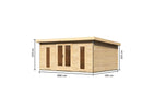 Karibu großes Poolhaus “Radeburg 4” Pultdach modern aus Holz in Natur