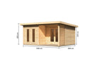 Karibu großes Poolhaus “Gatenhaus Radeburg 5” Pultdach modern aus Holz in Natur