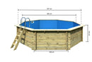 Karibu “Pool Modell 3” ca. 5,1x5,1m aus Holz (kesseldruckimprägniert)