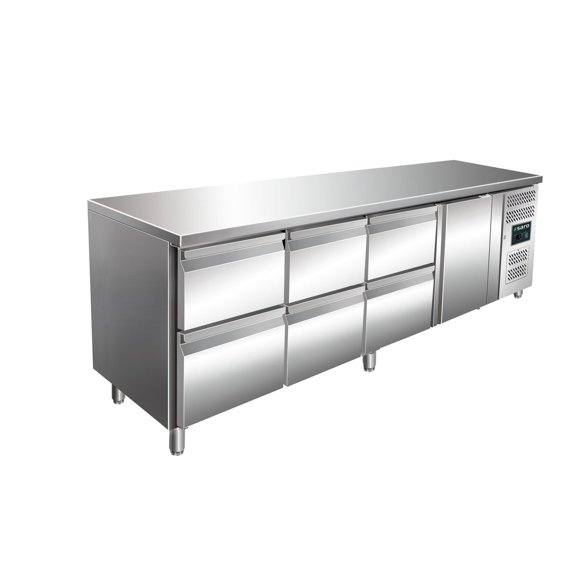Tavolo refrigerato SARO, anta+3x2 cassetti, KYLJA 4160 TN