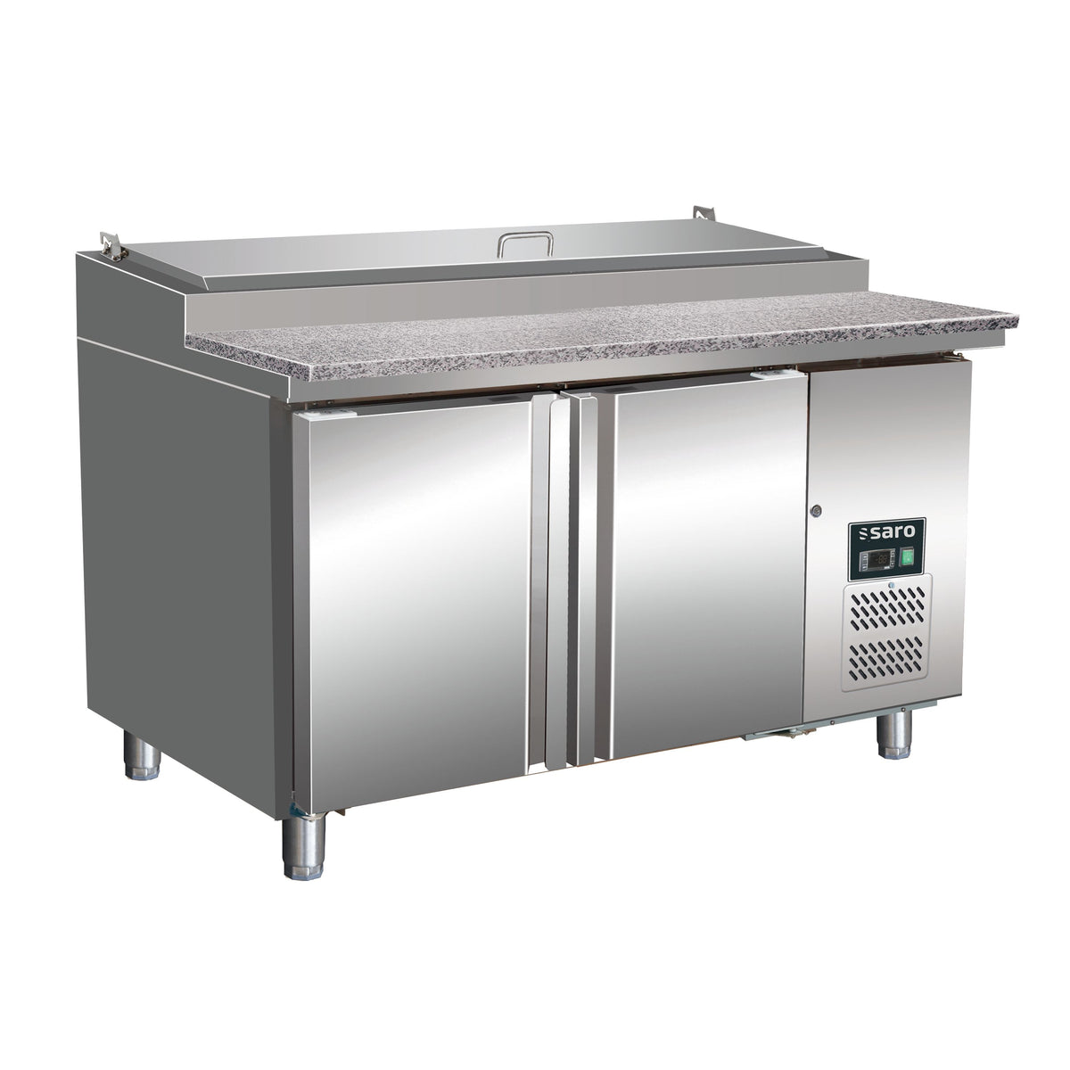 SARO Banco di preparazione 1/3 GN, piano di lavoro in granito, H 1500