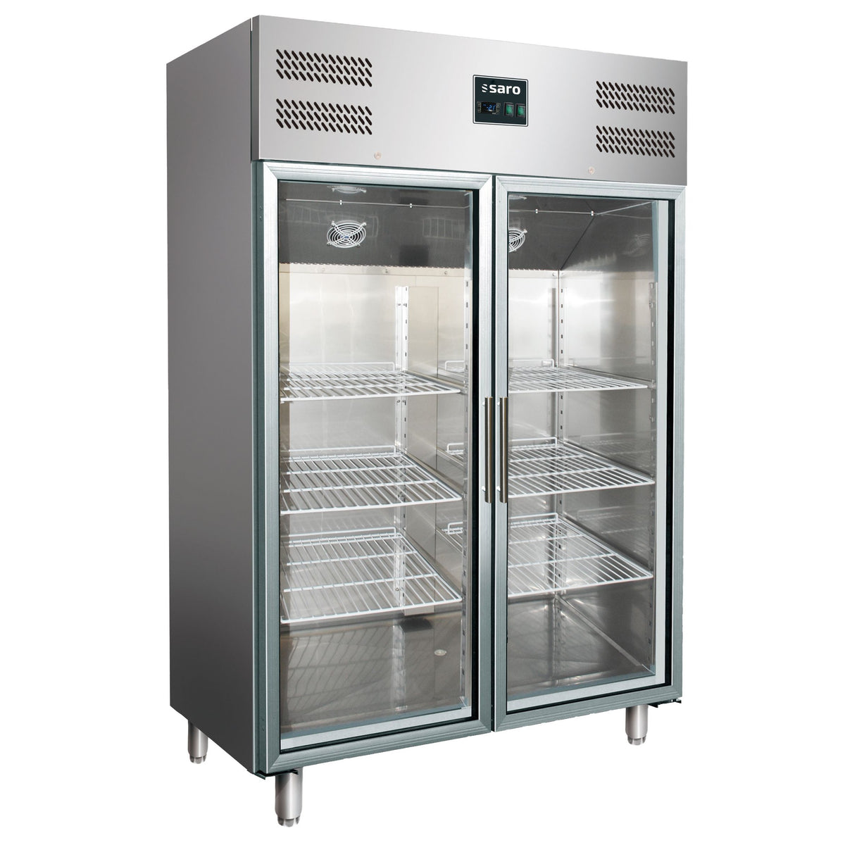 Frigorifero commerciale SARO, porte in vetro, 2/1 GN, GN 1200 TNG