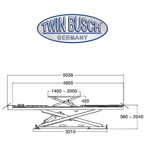 Twinbusch Auffahrscherenhebebühne 4.2 t - Unterflur