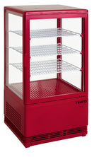 SARO Mini fan-assisted refrigerated display case, 68 L, model SC 70 red
