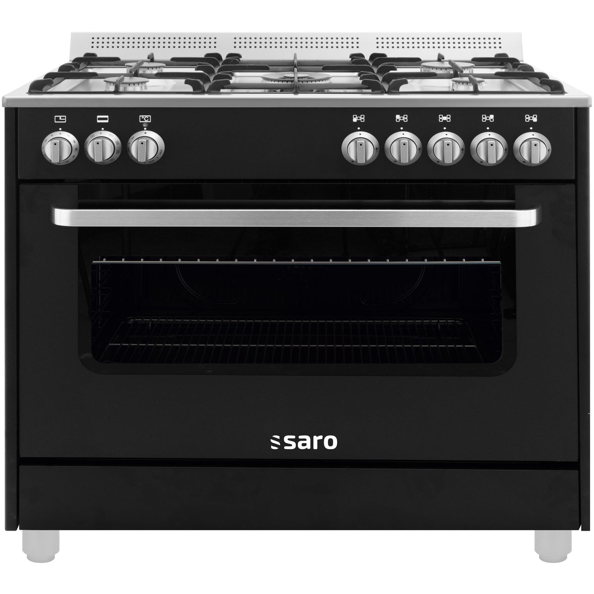 SARO Multifunktionsherd Gas/Elektr., TS95C61LNE schwarz
