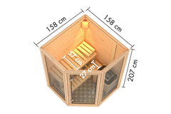 Karibu Sauna Yuma 38 mm, inkl. 9 kW Ofen integr. Steuerung – Vorschau 4