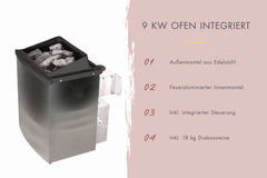Karibu Sauna Yuma 38 mm, inkl. 9 kW Ofen integr. Steuerung – Vorschau 5