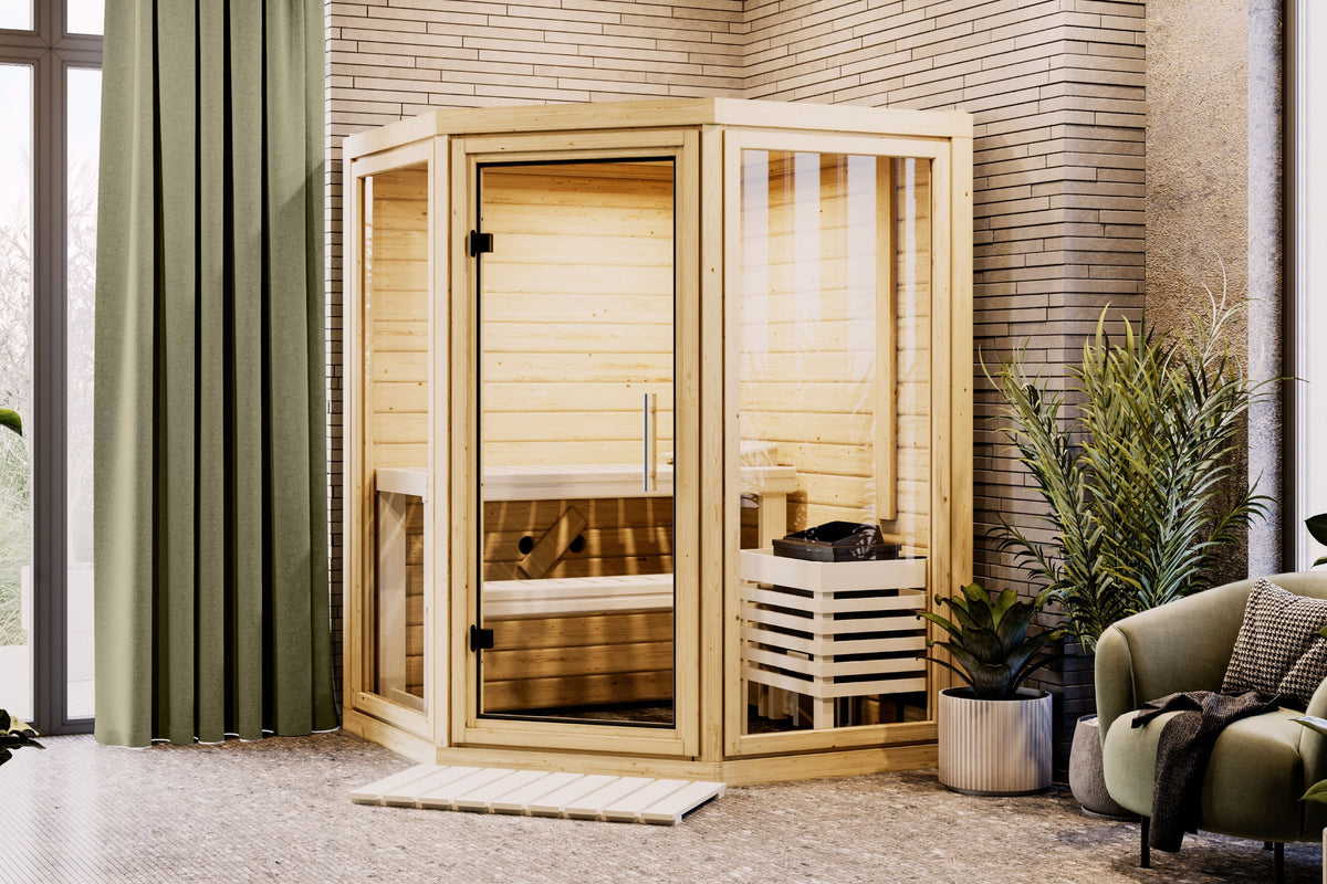 Karibu Sauna Yuma 38 mm, inkl. 9 kW Ofen integr. Steuerung