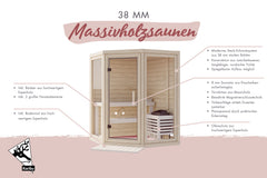 Karibu Sauna Yuma 38 mm, inkl. 9 kW Ofen integr. Steuerung – Vorschau 13